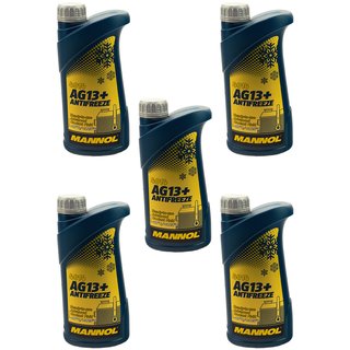 Radiatorantifreeze MANNOL Advanced Antifreeze 5 X 1 liter ready mix -40C yellow