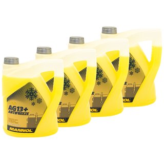 Khlerfrostschutz MANNOL Advanced Antifreeze 4 X 5 Liter Fertiggemisch -40C gelb