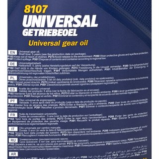 Getriebel Getriebe l MANNOL Universal 80W-90 API GL 4 4 Liter
