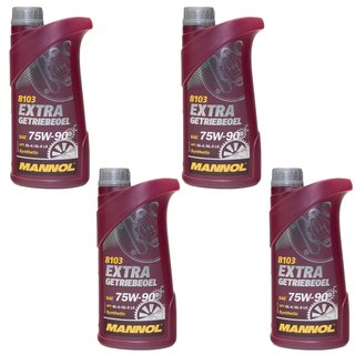 Gearoil Gear Oil MANNOL Extra 75W-90 API GL 4 4 X 1 liter