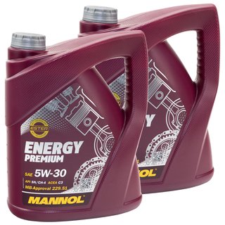 Engineoil Engine Oil MANNOL Energy Premium 5W-30 API SN 2 X 5 liters