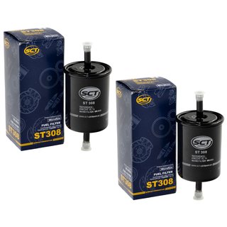 Kraftstofffilter Kraftstoff Filter Benzin SCT ST 308 Set 2 Stck