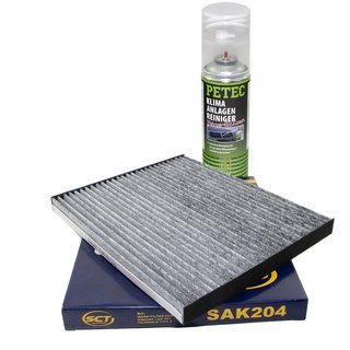 Cabin filter SCT SAK204 + cleaner air conditioning 500 ml PETEC