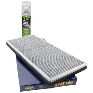 Innenraumfilter SAK146 + Klimaanlagen Reiniger 500 ml PETEC