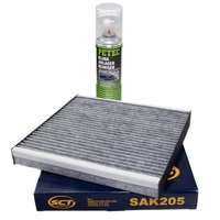 Innenraumfilter SAK205 + Klimaanlagen Reiniger 500 ml PETEC