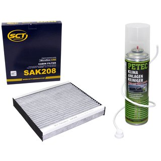 Innenraumfilter SAK208 + Klimaanlagen Reiniger 500 ml PETEC