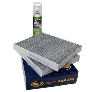 Cabin filter SCT SAK274 + cleaner air conditioning PETEC
