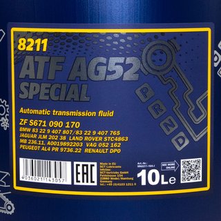 Gearoil Gear oil MANNOL ATF AG52 Automatic Special 10 liters