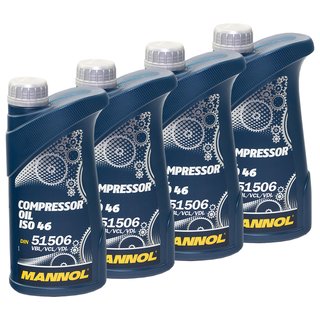 Compressoroil Compressor oil MANNOL ISO 46 4 X 1 liter