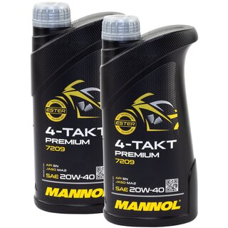 Motorl Motor l MANNOL 4-Takt Premium 20W40 API SN 2 X 1 Liter