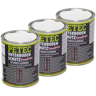 Unterbodenschutz Bitumen schwarz Pinseldose PETEC 3 X 1000 ml