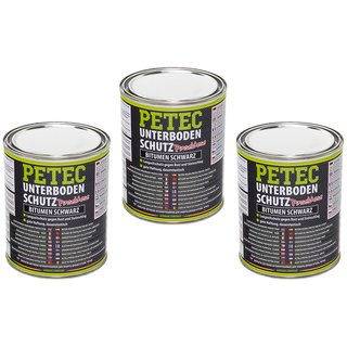 Unterbodenschutz Bitumen schwarz Pinseldose PETEC 3 X 1000 ml