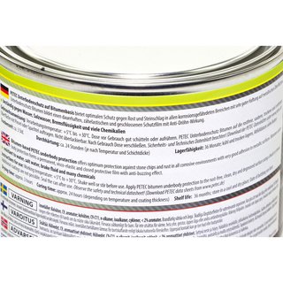 Underbodyprotection Bitumen black brushcan PETEC 5 X 1000 ml