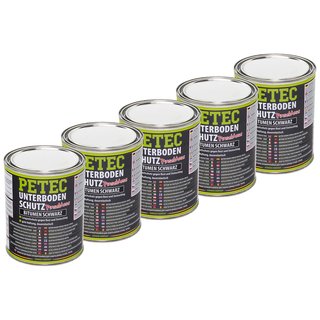 Unterbodenschutz Bitumen schwarz Pinseldose PETEC 5 X 1000 ml