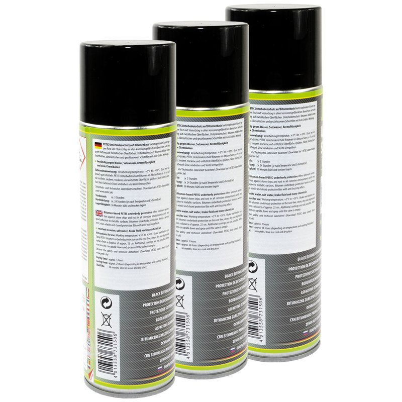 PETEC Unterbodenschutz Bitumen schwarz 3 X 500 ml online im MVH S, 21,99 €