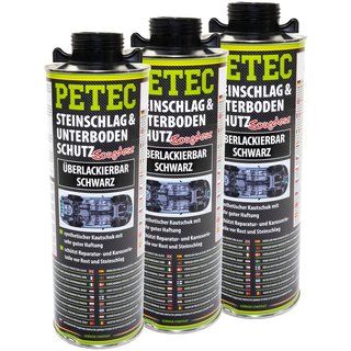 Steinschlag- & Unterbodenschutz schwarz PETEC 3 X 1000 ml