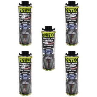 Steinschlag- & Unterbodenschutz schwarz PETEC 5 X 1000 ml