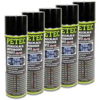 Steinschlag- & Unterbodenschutz schwarz PETEC 5 X 500 ml