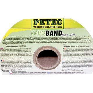 Bodysealing cord check tape gray PETEC 3 Pieces