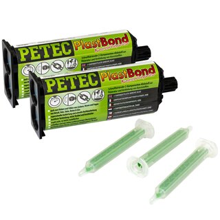 Klebstoff Kunststoffreparatur Plast Bond PETEC 2 X 50 ml