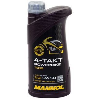 Motorl Motor l MANNOL 4- Takt Powerbike 15W-50 API SM 1 Liter