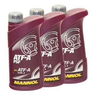 Hydraulicfluid servooil gearoil MANNOL ATF-A PSF 3 X 1 Liters