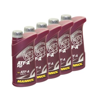 Hydraulicfluid servooil gearoil MANNOL ATF-A PSF 5 X 1 Liters
