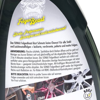 Felgen Reiniger Beast Felgenbeast SONAX 1 Liter inkl. Felgenbrste