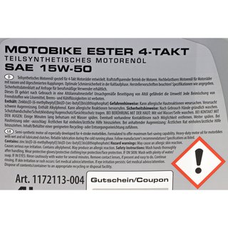 Engine Oil RAVENOL Motobike 4-T Ester SAE 15W-50 4 Liters