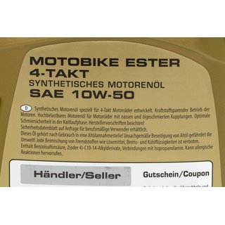 Motorl RAVENOL Motobike 4-T Ester SAE 10W-50 4 Liter