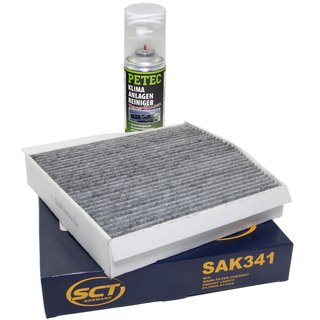 Innenraumfilter SAK341 + Klimaanlagen Reiniger 500 ml PETEC