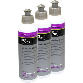 Micro Abrasive polish with Carnaubawax Cut & Finish P3.01 Koch Chemie 3 X 250 ml