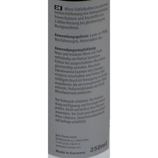 Micro Abrasive polish siliconeoilfree Micro Cut M3.02 Koch Chemie 3 X 250 ml