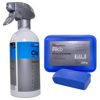 Lubricantspray Lubricant for cleaningdough Clay Spray Cls Koch Chemie 500 ml + Cleansingclay blue