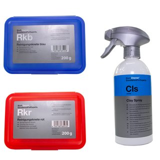 Gleitspray Gleitmittel Clay Spray Cls Koch Chemie 500 ml + Reinigungsknete blau + rot