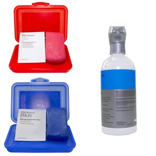 Lubricantspray Lubricant for cleaningdough Clay Spray Cls Koch Chemie 500 ml + Cleansingclay blue + red