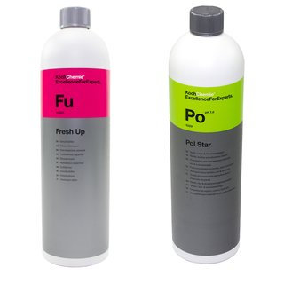 Geruchs Auto Entferner Fresh Up Fu 1 Liter +  Pol Star Po Reiniger Leder Alcantara 1 Liter Koch Chemie
