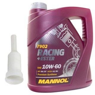 Engineoil Engine oil MANNOL 10W-60 Racing+Ester API SN/CH-4 4 liters with spout