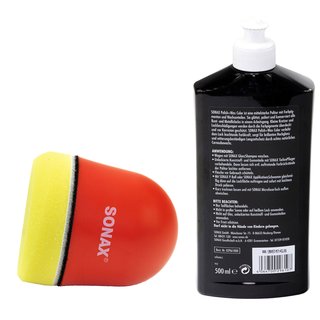 Politur Set Polish und Wax Wachs polieren Lack Color schwarz SONAX 500 ml + P-Ball Schwamm