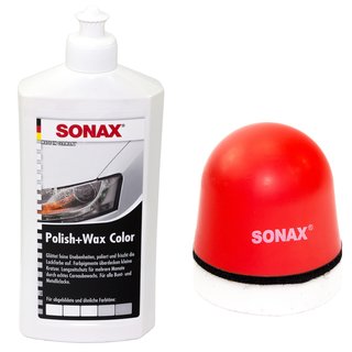 Polishset Polish and Wax Paint Color white SONAX 500 ml + P-Ball Sponge