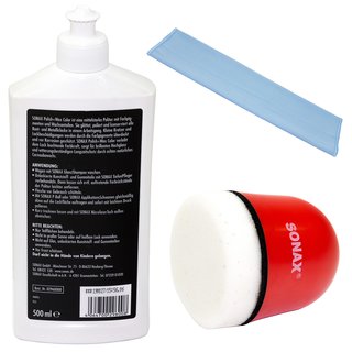 Polishset Polish and Wax Paint Color white SONAX 500 ml + P-Ball Sponge + Microfibercloth