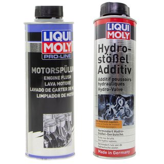 Motorflushing cleaner 2427 + Hydraulicvalvelifters Additive 1009 LIQUI MOLY