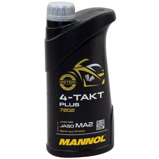 Motorl MANNOL 4-Takt Plus API SL SAE 10W-40 teilsynthetisch 6 Liter Motorrad L Motorradl Roller