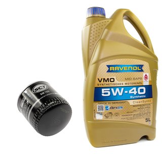 Motoröl Set VMO SAE 5W-40 5 Liter + Ölfilter SM102