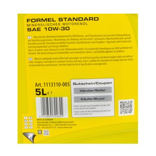 Motorl Set mineralisch Formel Standard SAE 10W-30 5 Liter + lfilter SH443P