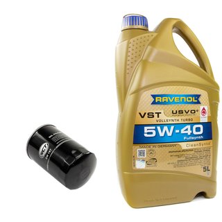 Motorl Set VollSynth Turbo VST SAE 5W-40 5 Liter + lfilter SM187