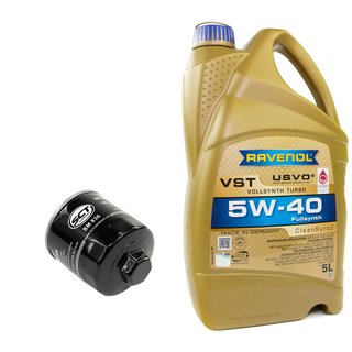 Motorl Set VollSynth Turbo VST SAE 5W-40 5 Liter + lfilter SM836