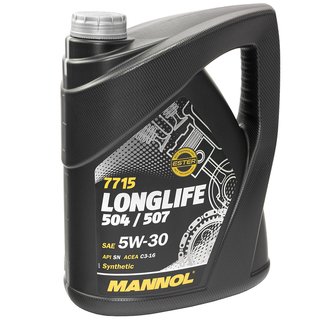 Motorl Set Longlife 5W-30 API SN 5 Liter + lfilter SM836