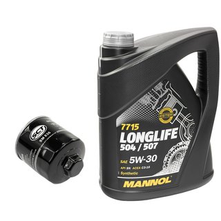 Engineoil set Longlife 5W30 API SN 5 liters + Oil Filter SM836