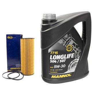 Engineoil set Longlife 5W30 API SN 5 liters + Oil Filter SH4036P